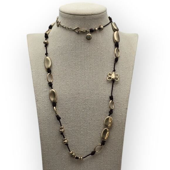 Bee and Flower Gold Tone Long Necklace Statement Beaded Jewelry 32” - Picture 2 of 8